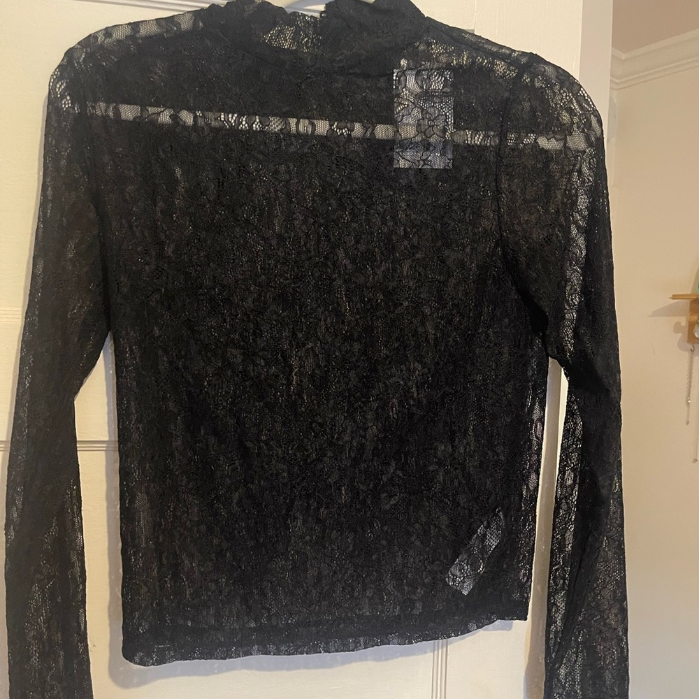 Forever 21 mesh long sleeve crop